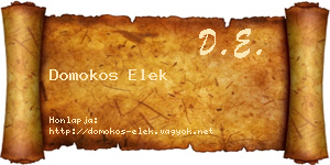 Domokos Elek névjegykártya